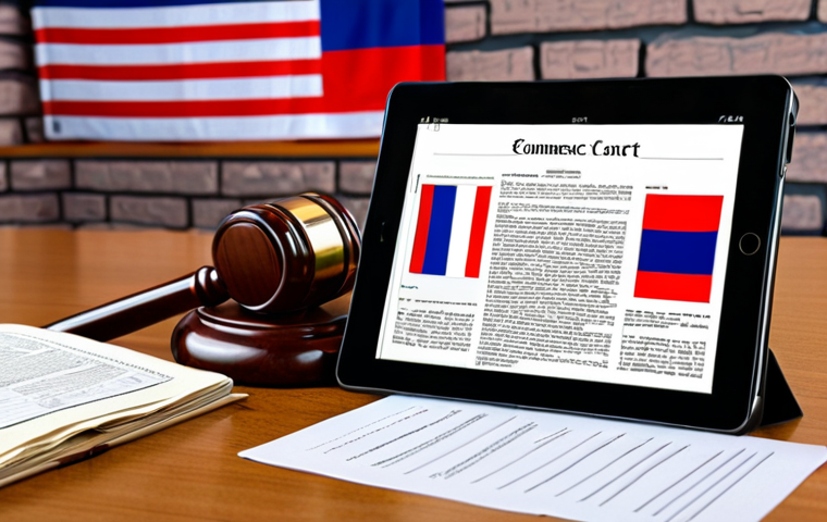 **Prompt:** E-commerce contract on a tablet, showing digital signatures, legal documents, and the Thai flag in the background. Illustrate modern contract law adaptations for bar exam preparation.
