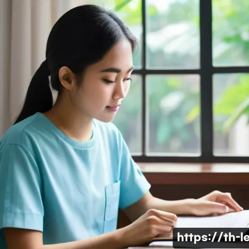 법무사 시험 준비 기간 계산 - **Prompt: Focused Thai Law Student with Digital and Traditional Resources**
    "A diligent young Th...