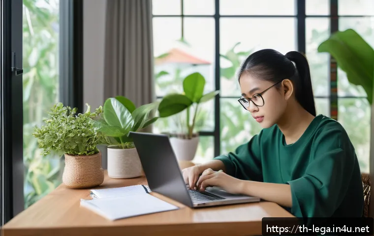 법무사 자격증을 위한 인터넷 강의 추천 - A young Thai adult student studying at home in a modern room with traditional Thai decorations, atte...