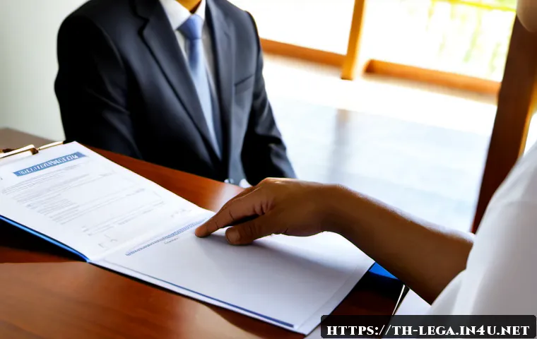 법무사와 등기소의 업무 연결 사례 - Photorealistic Thai property legal professional in a neat modern office reviewing a land title docum...